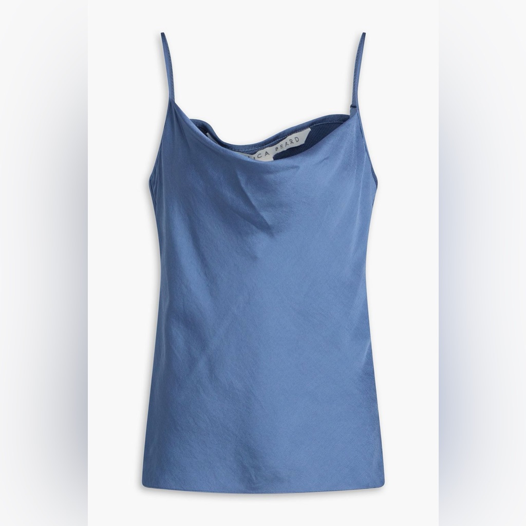 Nwt Veronica Beard Satin-Crepe Cami In Lagoon Blue - Size 14